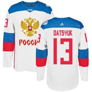 Kinder Team Russland #13 Pavel Datsyuk Authentic Weiß Heim 2016 World Cup